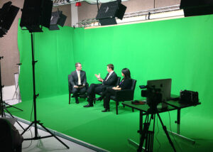 Interview Setup in Studio A with green screen